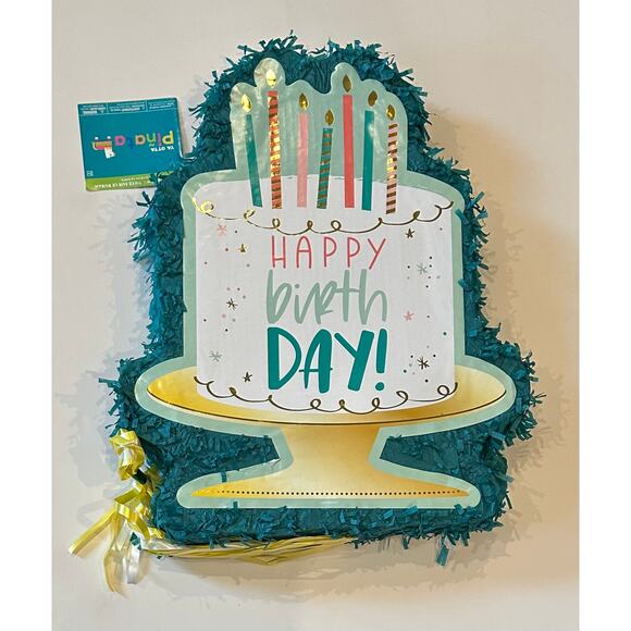New Pull String Happy Birthday Cake Pinata, Birthday Party,  Birthday Piñata - Picture 3 of 3